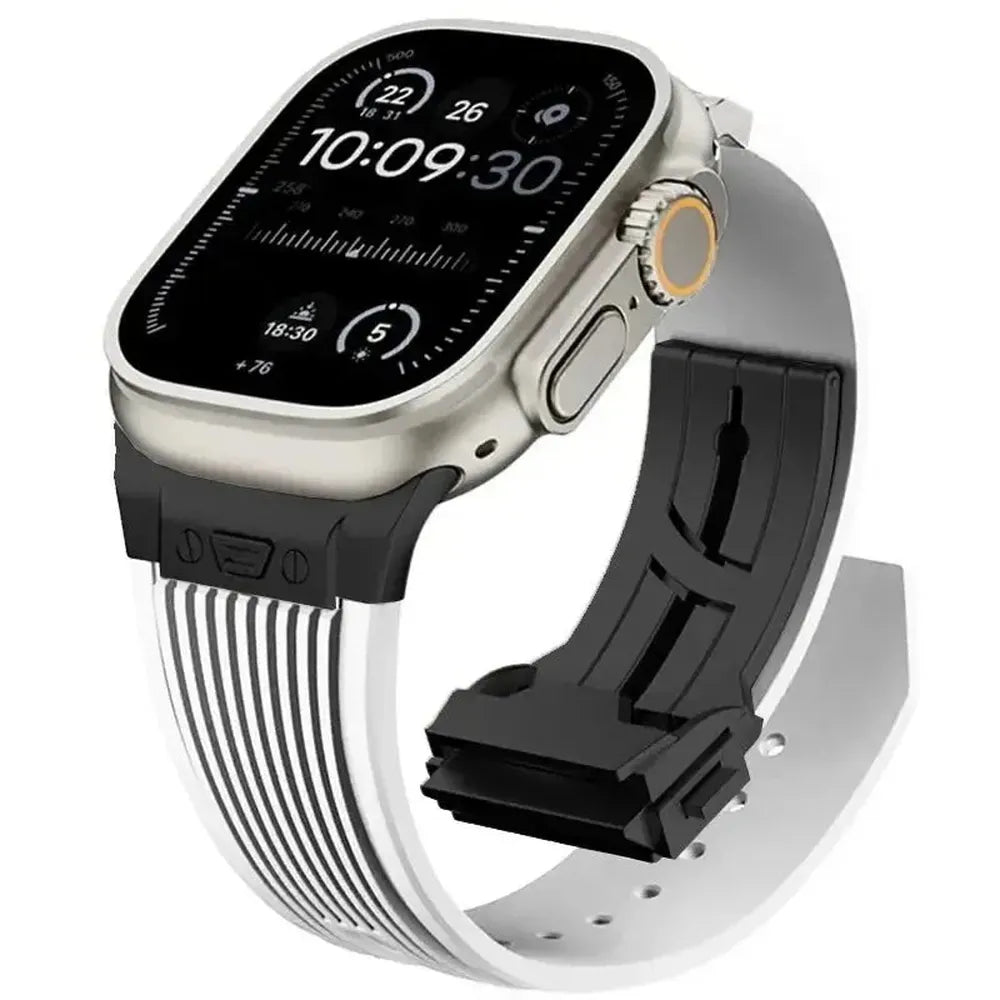 Sport Rubber Strap with Folding Pin Buckle for Apple Watch – 44mm to 49mm-Tivra-Viva Timepiece