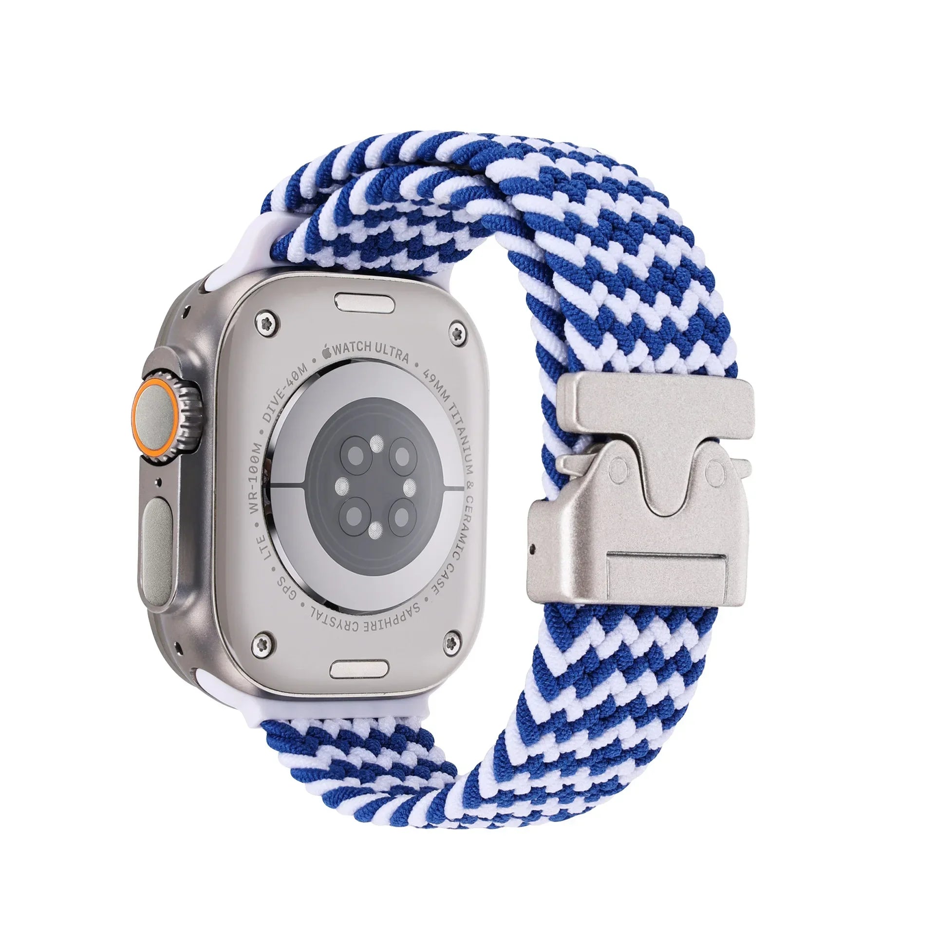 Braided Nylon Elastic Strap – Compatible with Apple Watch Ultra 2, Series 10/9/8/7/SE (38–49mm)-Tivra-Viva Timepiece