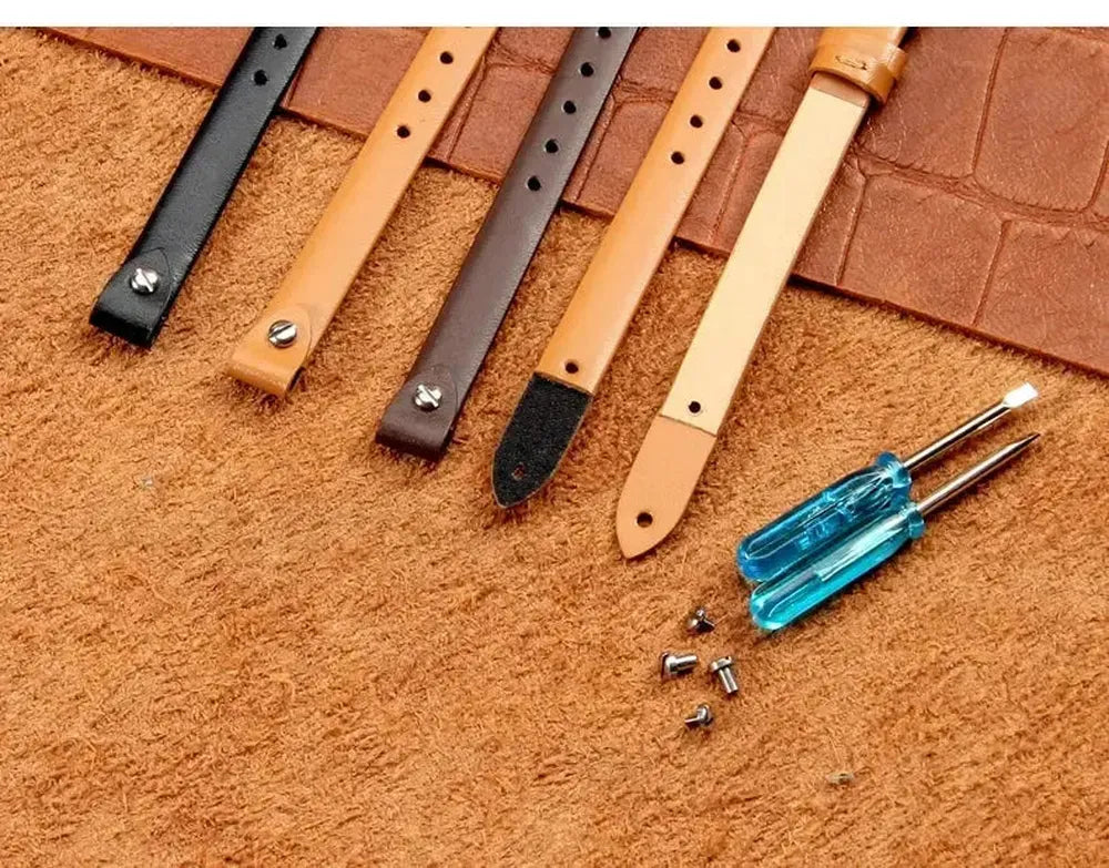 8mm Genuine Leather Watch Strap Compatible with Fossil ES Series-VivaStraps-Viva Timepiece