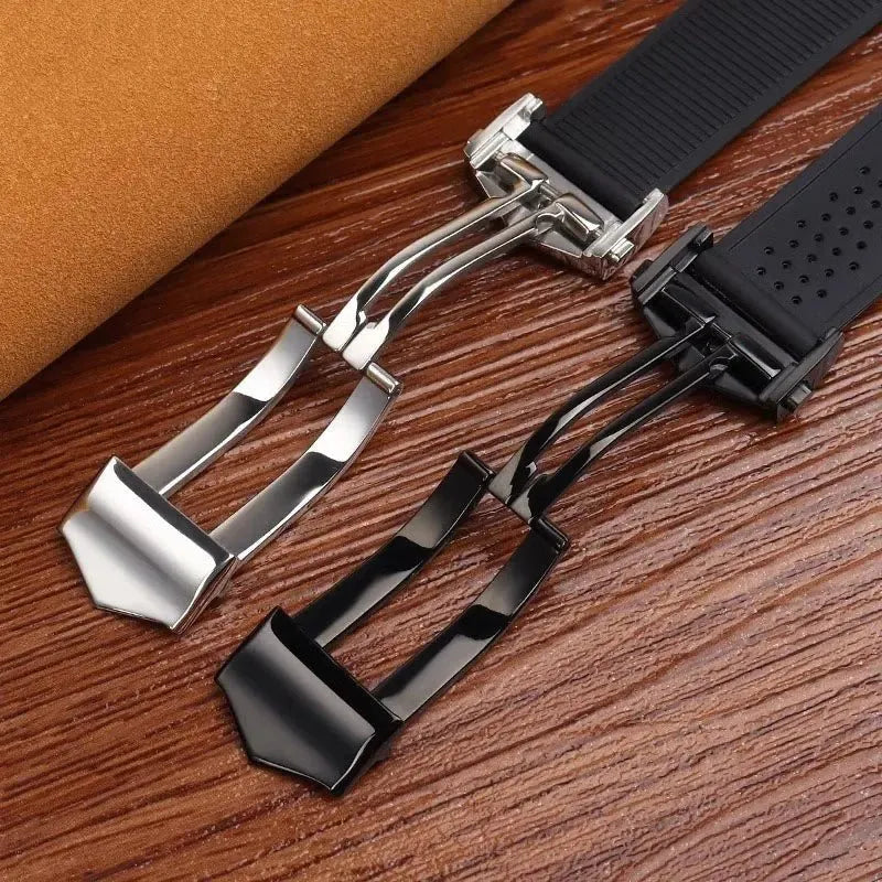 Natural Rubber Silicone Sport Watch Strap – 22mm / 24mm, Folding Clasp-VivaStraps-Viva Timepiece