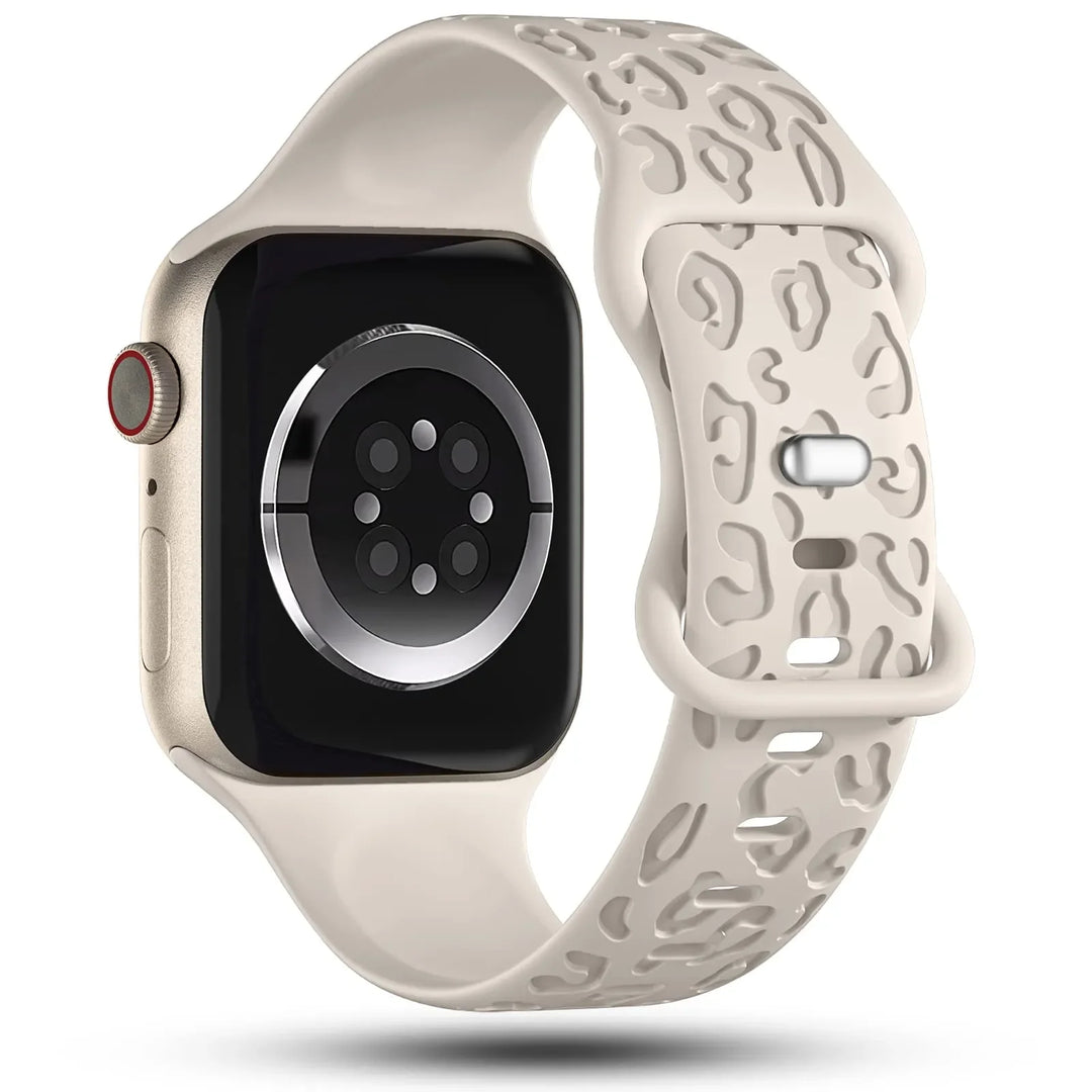 Engraved Cheetah Sports Loop Correa Strap Apple Watch Bands
