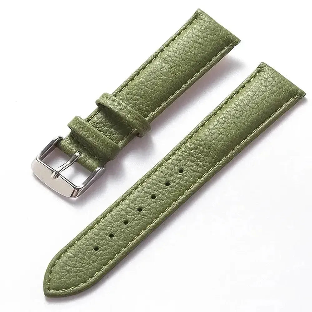 Litchi Pattern Pastel Color Genuine Leather Watch Strap 16mm–22mm-Straptique-Viva Timepiece