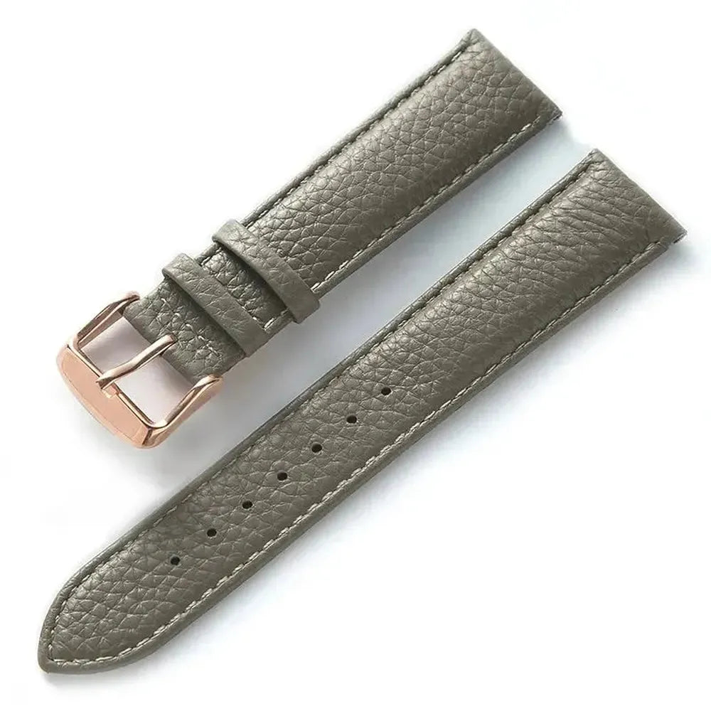 Litchi Pattern Pastel Color Genuine Leather Watch Strap 16mm–22mm-Straptique-Viva Timepiece