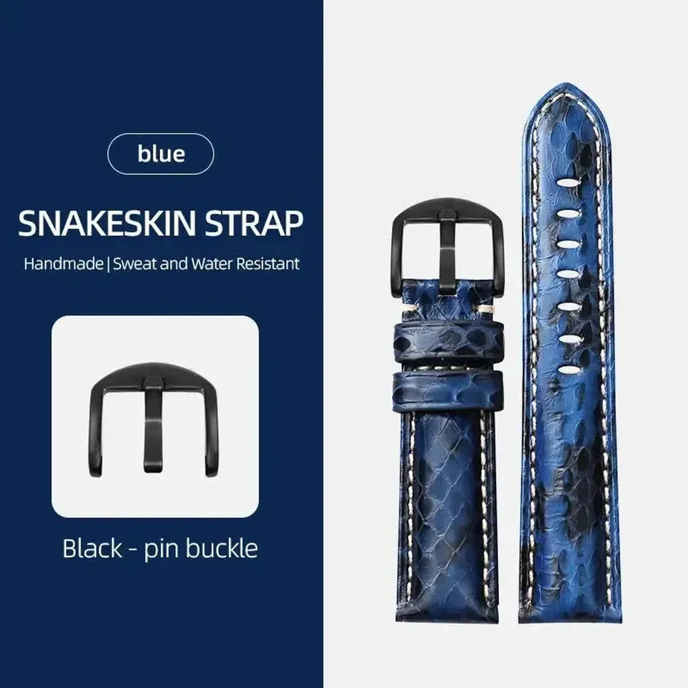 Luxury Python Snakeskin Watch Strap for Traditional Watches – 20mm 22mm 24mm 26mm-Straptique-Viva Timepiece