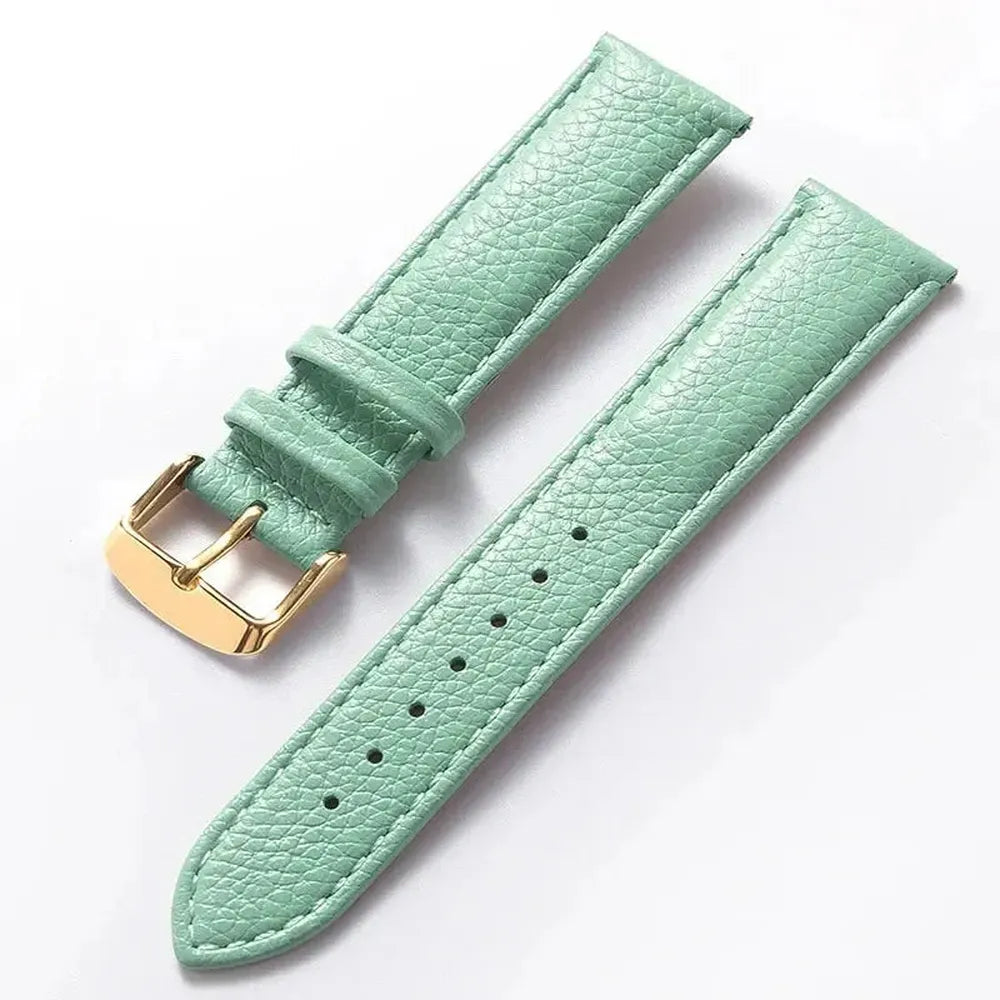 Litchi Pattern Pastel Color Genuine Leather Watch Strap 16mm–22mm-Straptique-Viva Timepiece
