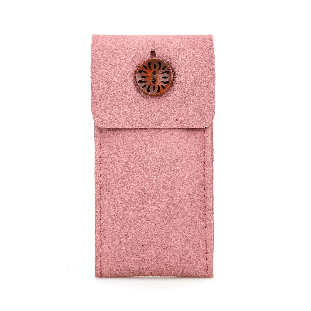 Soft Cow Suede Leather Watch Travel Case Pouch with Insert – Portable Watch Storage 155mm