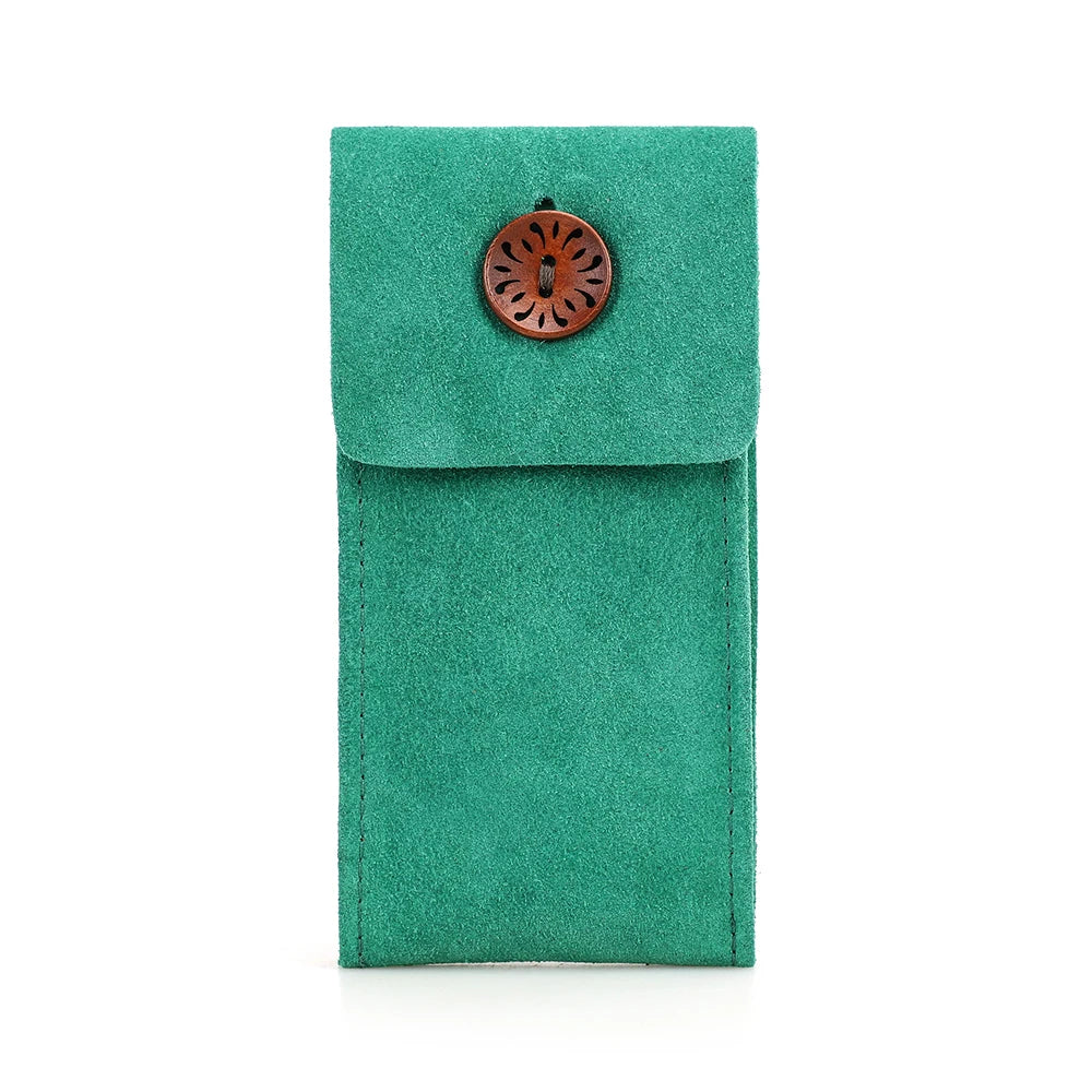 Soft Cow Suede Leather Watch Travel Case Pouch with Insert – Portable Watch Storage 155mm