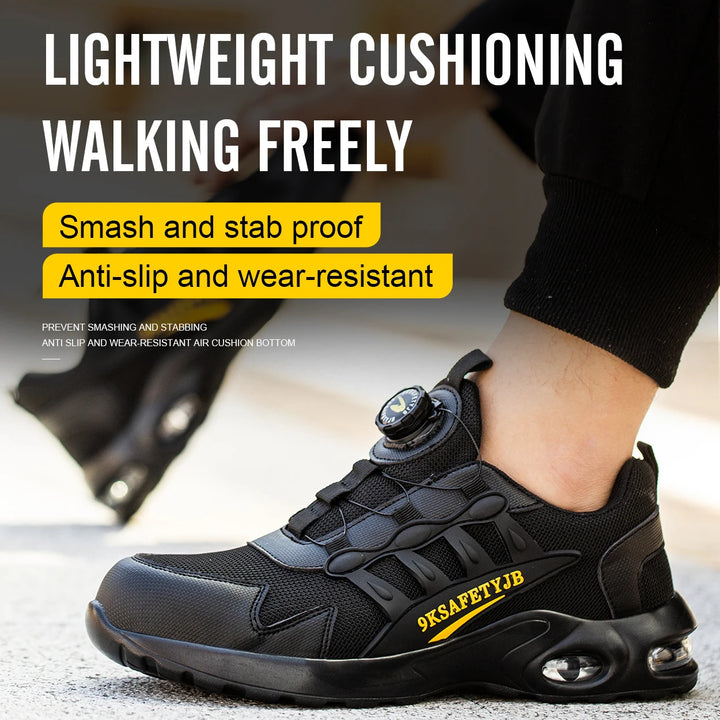 JB Ultimate Air Cushion Zapatos de seguridad ligeros para hombre con hebilla giratoria