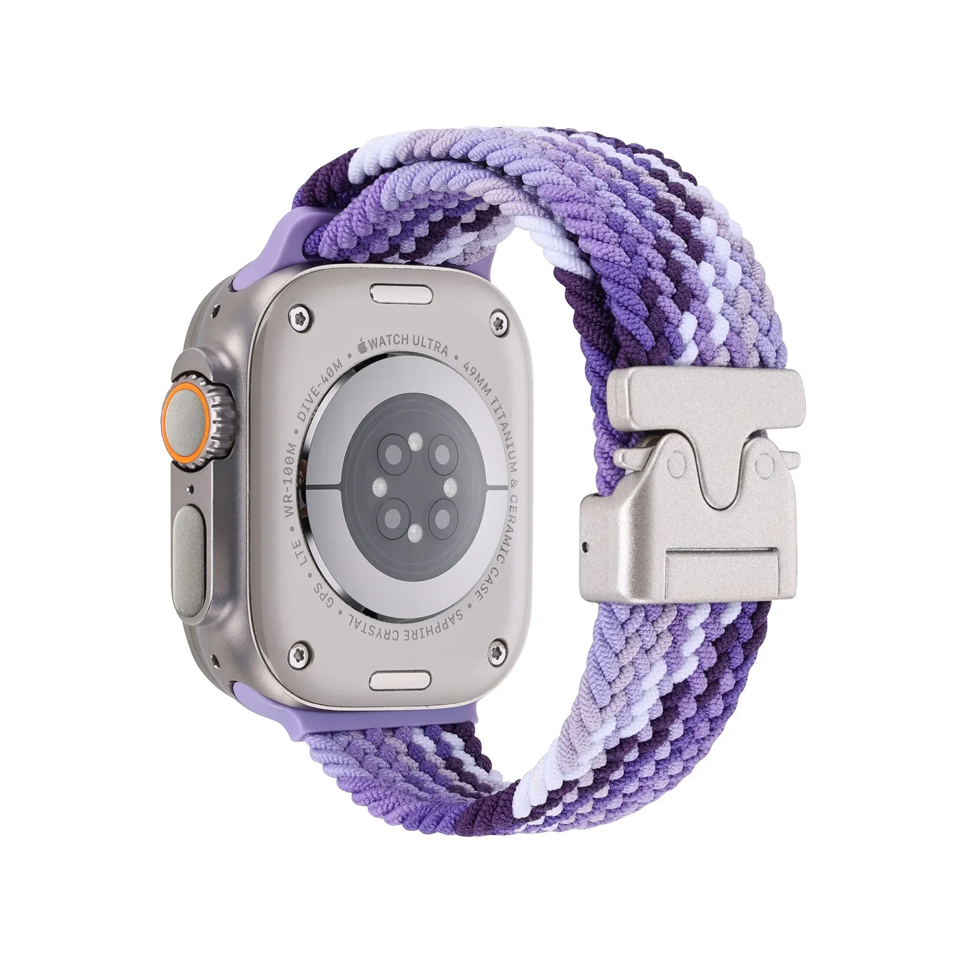 Braided Nylon Elastic Strap – Compatible with Apple Watch Ultra 2, Series 10/9/8/7/SE (38–49mm)-Tivra-Viva Timepiece