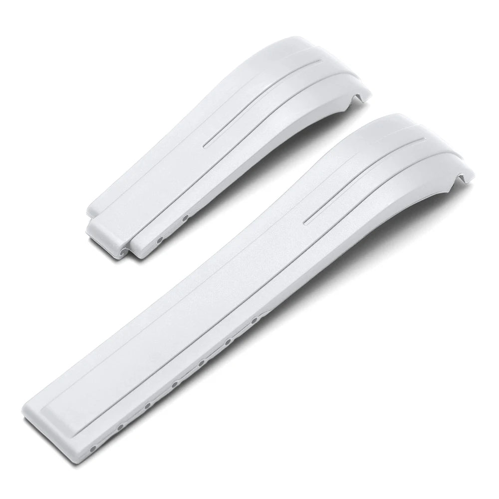 Curved-End Rubber Watch Strap 20mm / 21mm / 22mm Waterproof Sports Silicone Band Compatible with 9×16mm Clasp-VivaStraps-Viva Timepiece