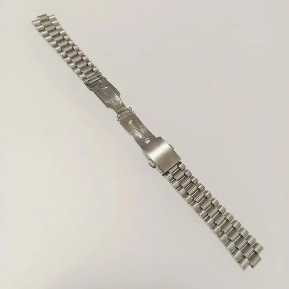 Vintage President-Style Stainless Steel Curved End Watch Strap – 18-22 mm.-ChronoCraft-Viva Timepiece
