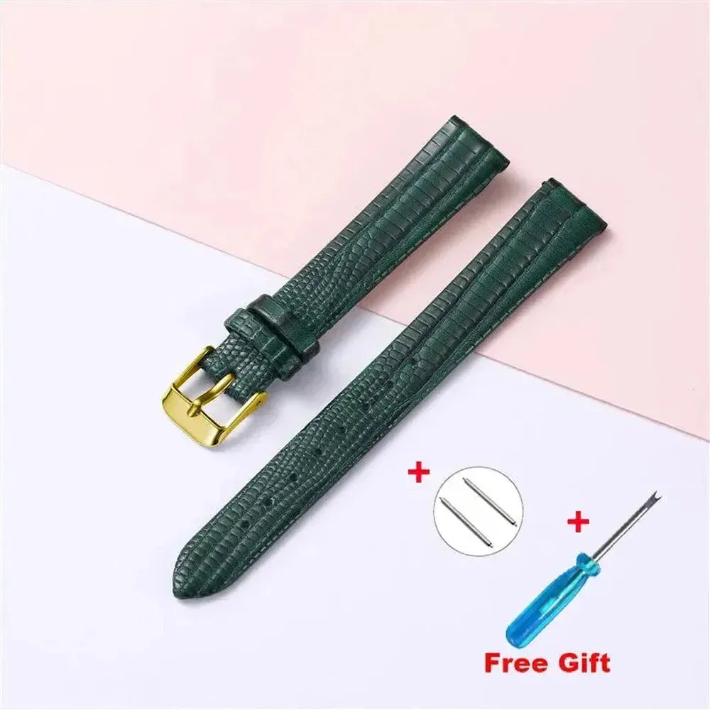 Lizard Grain Slim Leather Watch Strap for Women – 8mm, 10mm, 12mm, 14mm, 16mm-Straptique-Viva Timepiece