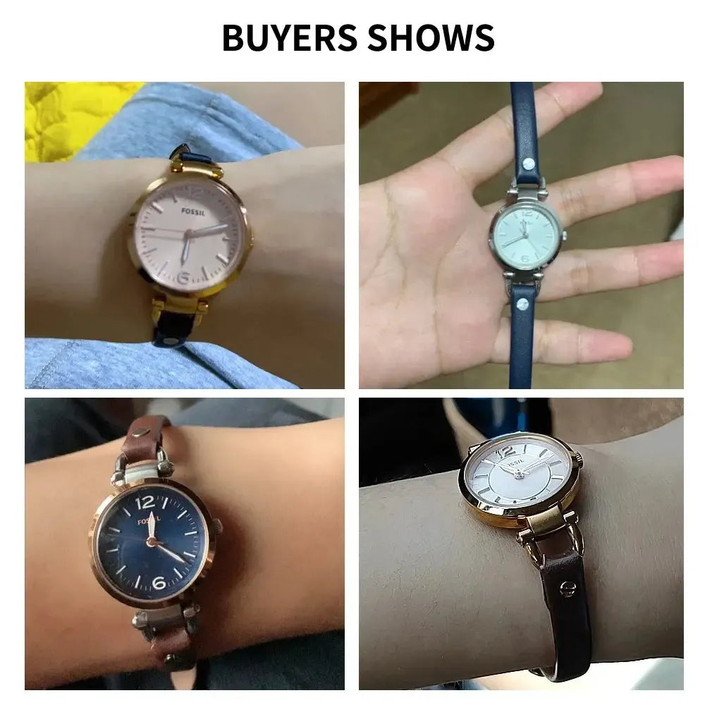 8mm Genuine Leather Watch Strap Compatible with Fossil ES Series-VivaStraps-Viva Timepiece