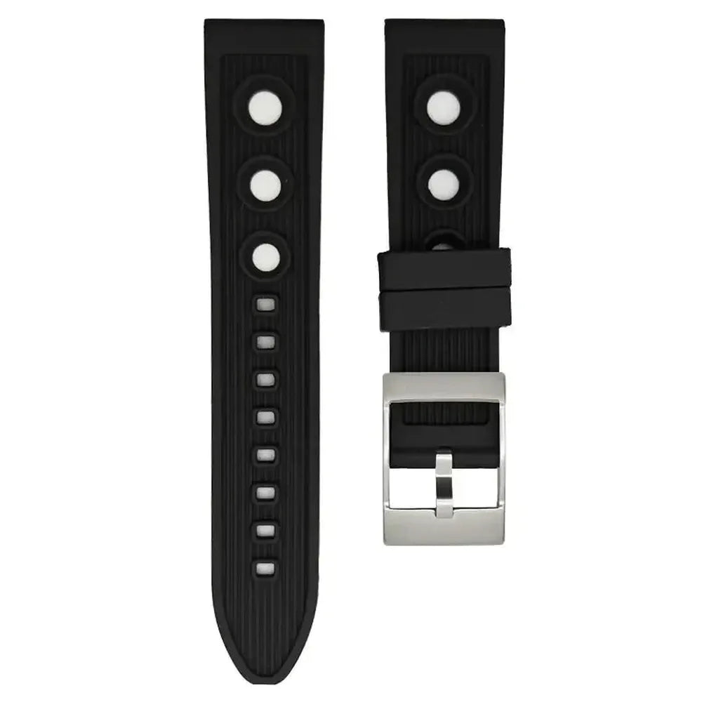 Natural Rubber Sports Watch Strap – 20mm 21mm 22mm, Stainless Steel Buckle-VivaStraps-Viva Timepiece
