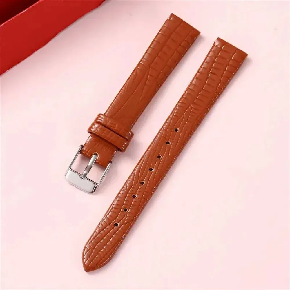 Lizard Grain Slim Leather Watch Strap for Women – 8mm, 10mm, 12mm, 14mm, 16mm-Straptique-Viva Timepiece