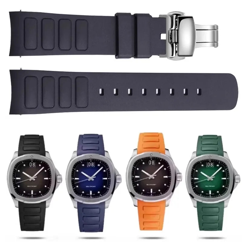 Curved Rubber Watch Strap 22mm – Compatible with Multifort TV