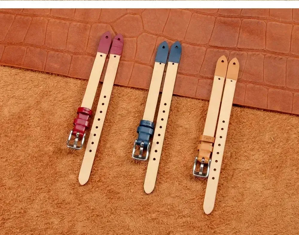 8mm Genuine Leather Watch Strap Compatible with Fossil ES Series-VivaStraps-Viva Timepiece