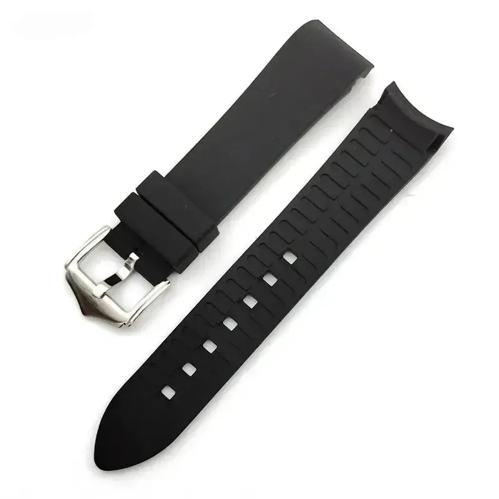 Curved End Silicone Diving Watch Strap 18-24mm – Waterproof Sport Replacement Band-Straptique-Viva Timepiece