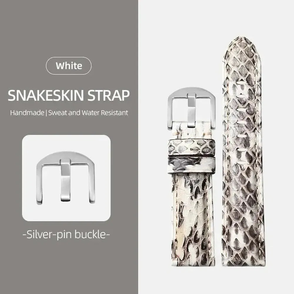 Luxury Python Snakeskin Watch Strap for Traditional Watches – 20mm 22mm 24mm 26mm-Straptique-Viva Timepiece