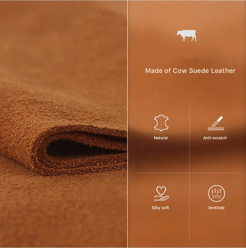 Soft Cow Suede Leather Watch Travel Case Pouch with Insert – Portable Watch Storage 155mm