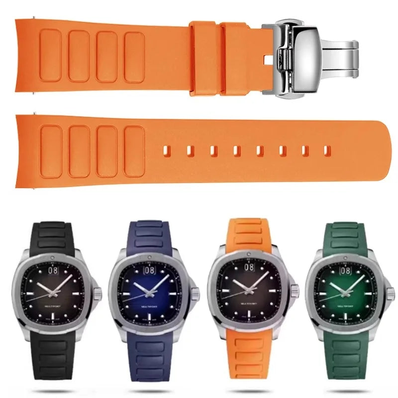 Curved Rubber Watch Strap 22mm – Compatible with Multifort TV