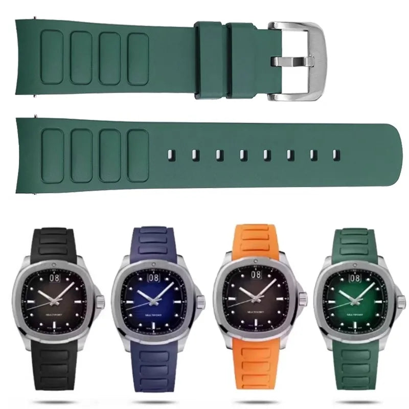 Curved Rubber Watch Strap 22mm – Compatible with Multifort TV