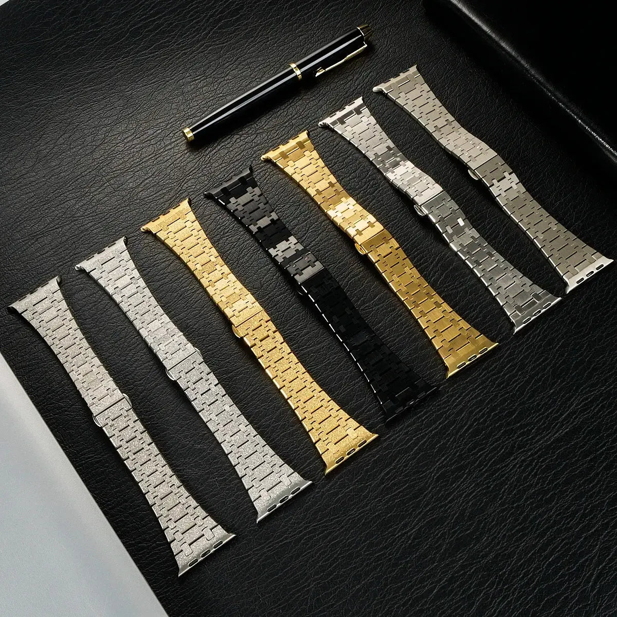 AP Style Stainless Steel Bracelet Band for Apple Watch (38mm–49mm, incl. Series 10)-ModuLoop-Viva Timepiece