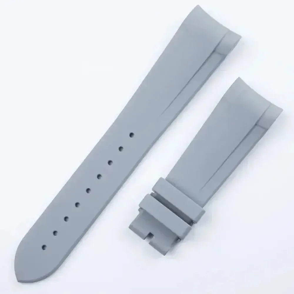 22mm FKM Rubber Curved-End Watch Strap – Folding Clasp, Bent-Lug Design-VivaStraps-Viva Timepiece