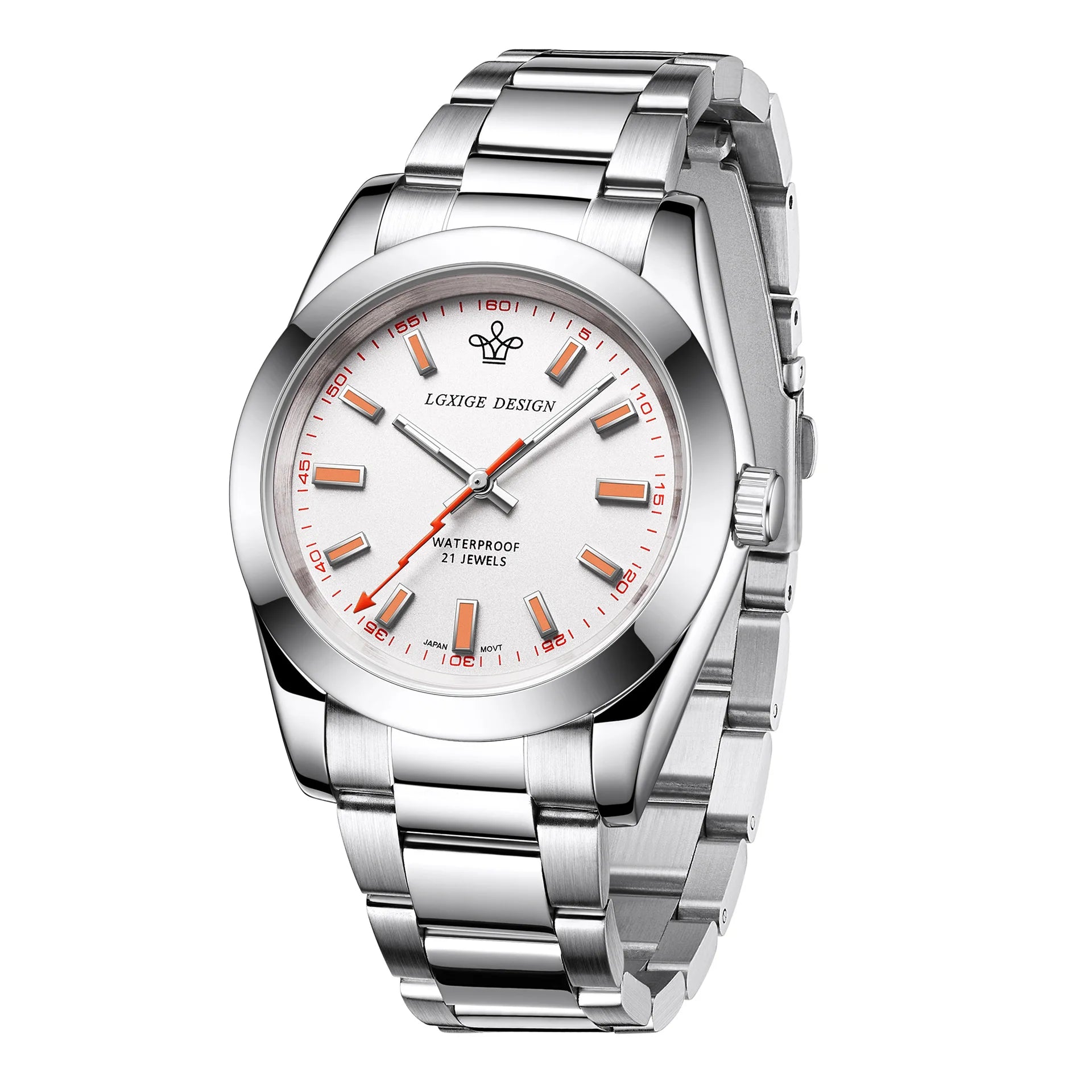 LGXIGE 40mm Quartz Classic Watch – Stainless Steel, Hardlex Crystal-LGXIGE-Viva Timepiece