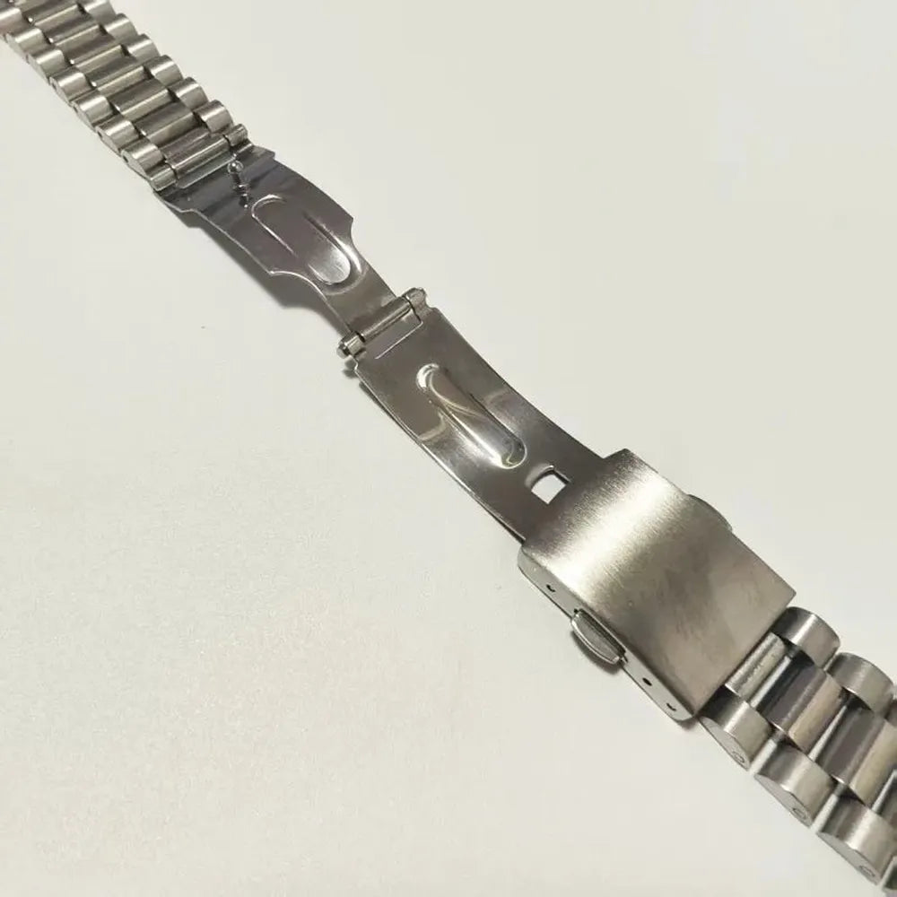 Vintage President-Style Stainless Steel Curved End Watch Strap – 18-22 mm.-ChronoCraft-Viva Timepiece