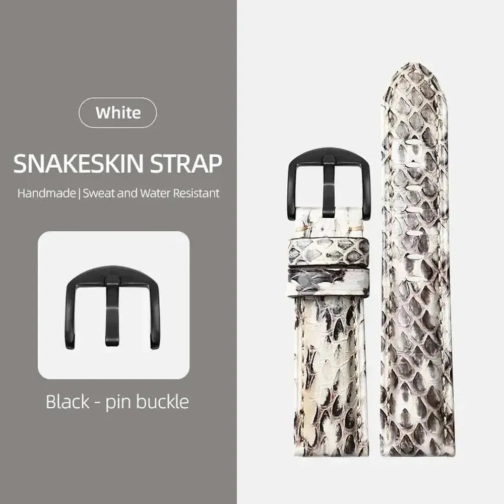 Luxury Python Snakeskin Watch Strap for Traditional Watches – 20mm 22mm 24mm 26mm-Straptique-Viva Timepiece