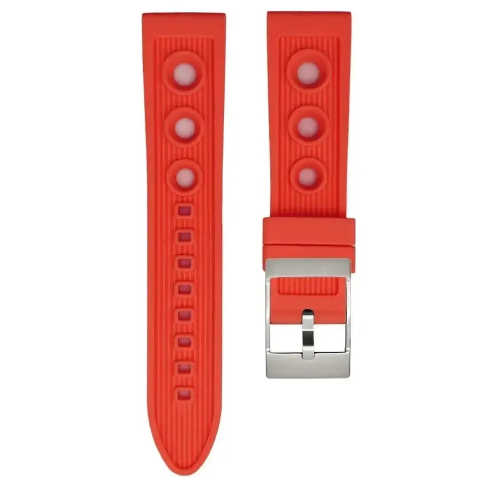 Natural Rubber Sports Watch Strap – 20mm 21mm 22mm, Stainless Steel Buckle-VivaStraps-Viva Timepiece