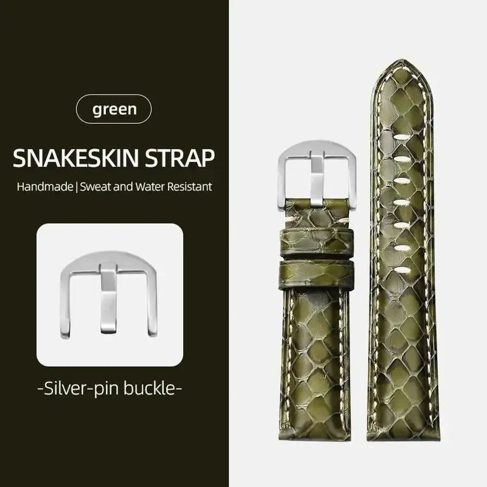Luxury Python Snakeskin Watch Strap for Traditional Watches – 20mm 22mm 24mm 26mm-Straptique-Viva Timepiece