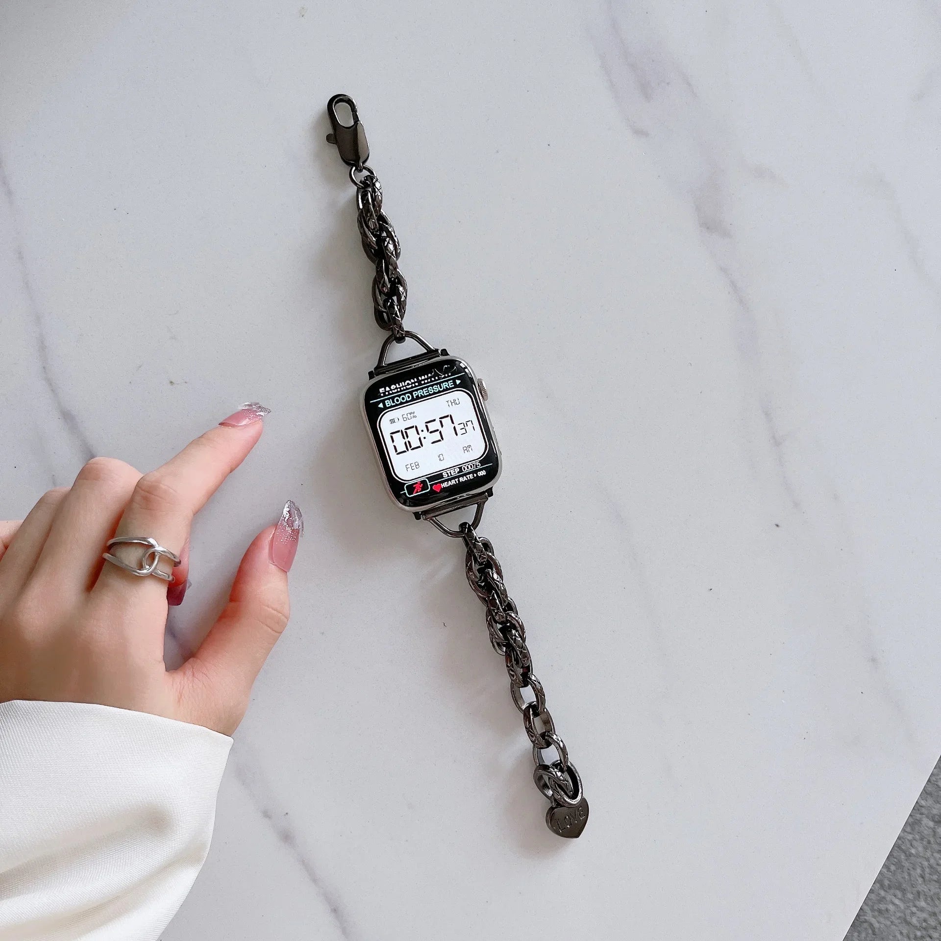 Jewelry Chain Metal Watch Band – Compatible with Apple Watch