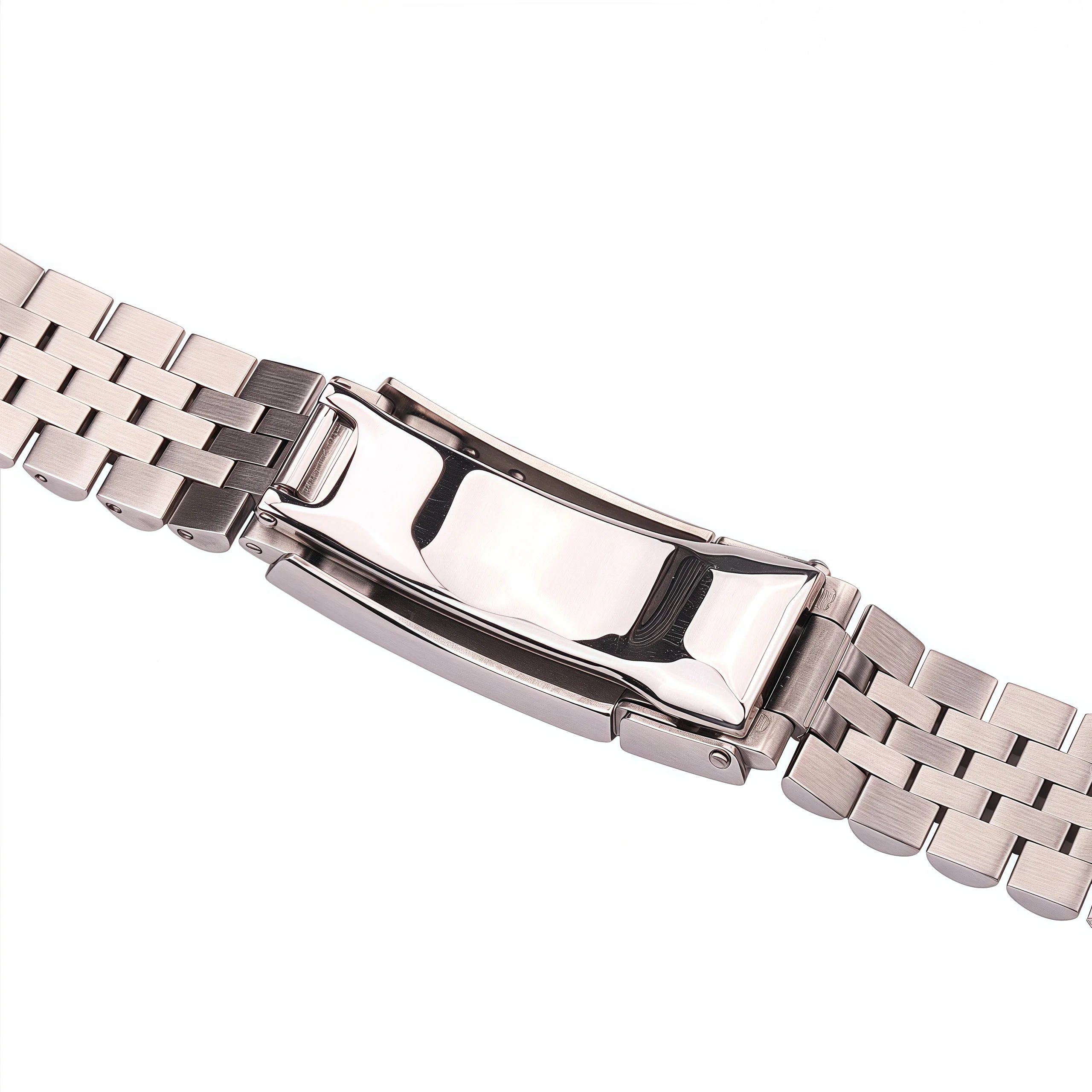 904L Stainless Steel Curved End Jubilee-Style Watch Bracelet – 20mm, Folding Clasp with Safety-ChronoCraft-Viva Timepiece