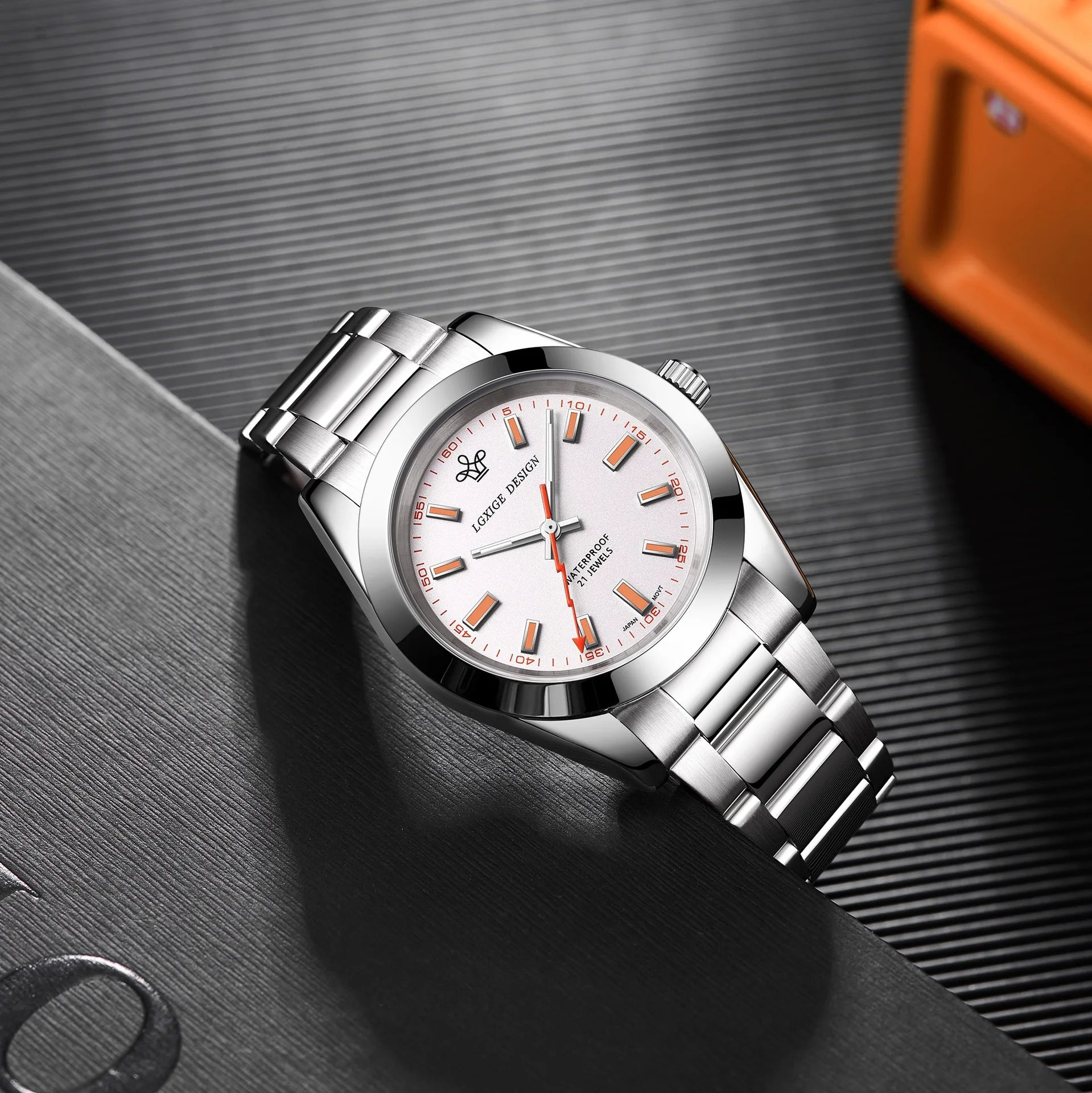 LGXIGE 40mm Quartz Classic Watch – Stainless Steel, Hardlex Crystal-LGXIGE-Viva Timepiece