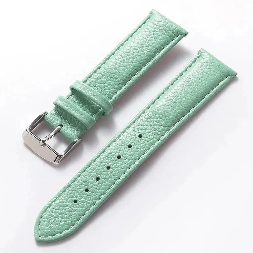 Litchi Pattern Pastel Color Genuine Leather Watch Strap 16mm–22mm-Straptique-Viva Timepiece