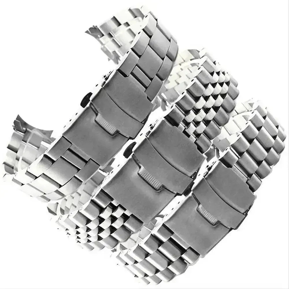 Solid Stainless Steel Curved End Watch Band 20mm 22mm for Seiko SKX007 SKX009 SKX011-ChronoCraft-Viva Timepiece