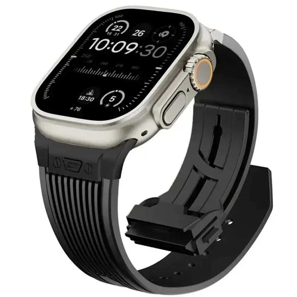 Sport Rubber Strap with Folding Pin Buckle for Apple Watch – 44mm to 49mm-Tivra-Viva Timepiece
