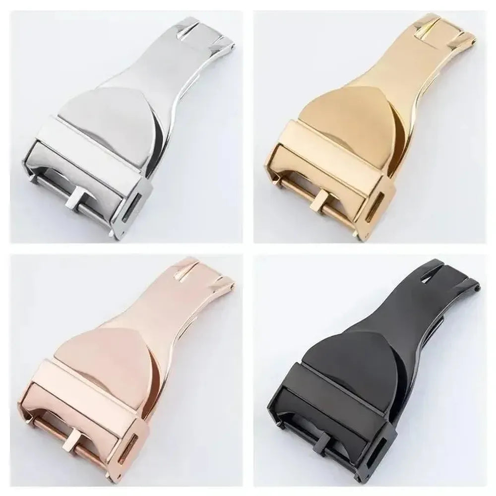 22mm FKM Rubber Curved-End Watch Strap – Folding Clasp, Bent-Lug Design-VivaStraps-Viva Timepiece