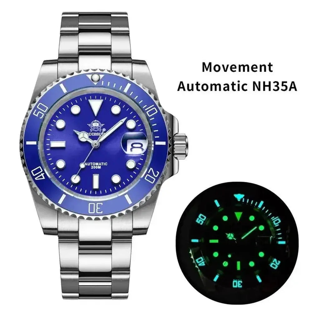 Addiesdive 41mm Automatic Diver Watch – Sapphire Crystal, Ceramic Bezel, NH35-Addiesdive-Viva Timepiece