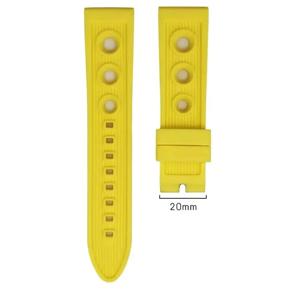 Natural Rubber Sports Watch Strap – 20mm 21mm 22mm, Stainless Steel Buckle-VivaStraps-Viva Timepiece