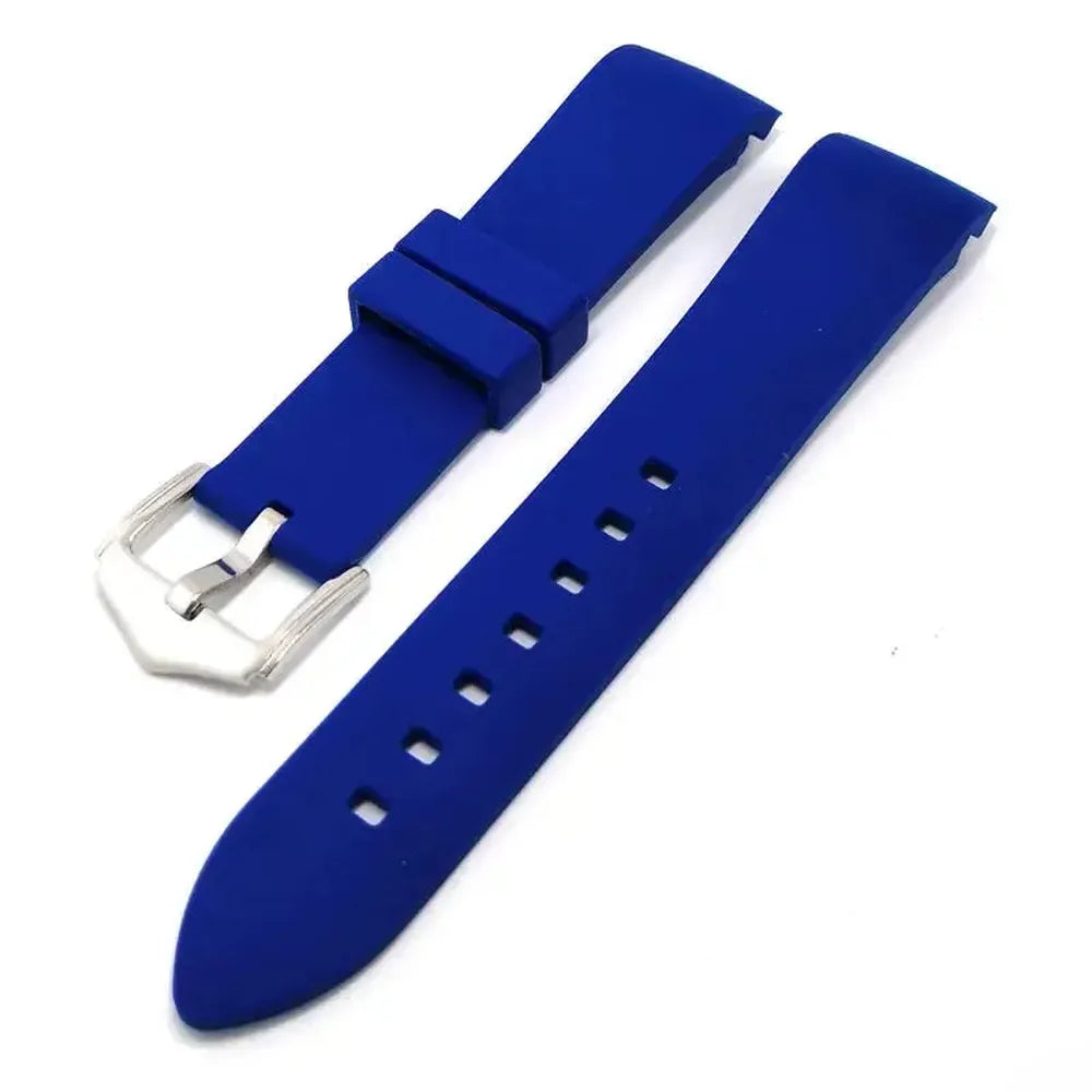 Curved End Silicone Diving Watch Strap 18-24mm – Waterproof Sport Replacement Band-Straptique-Viva Timepiece
