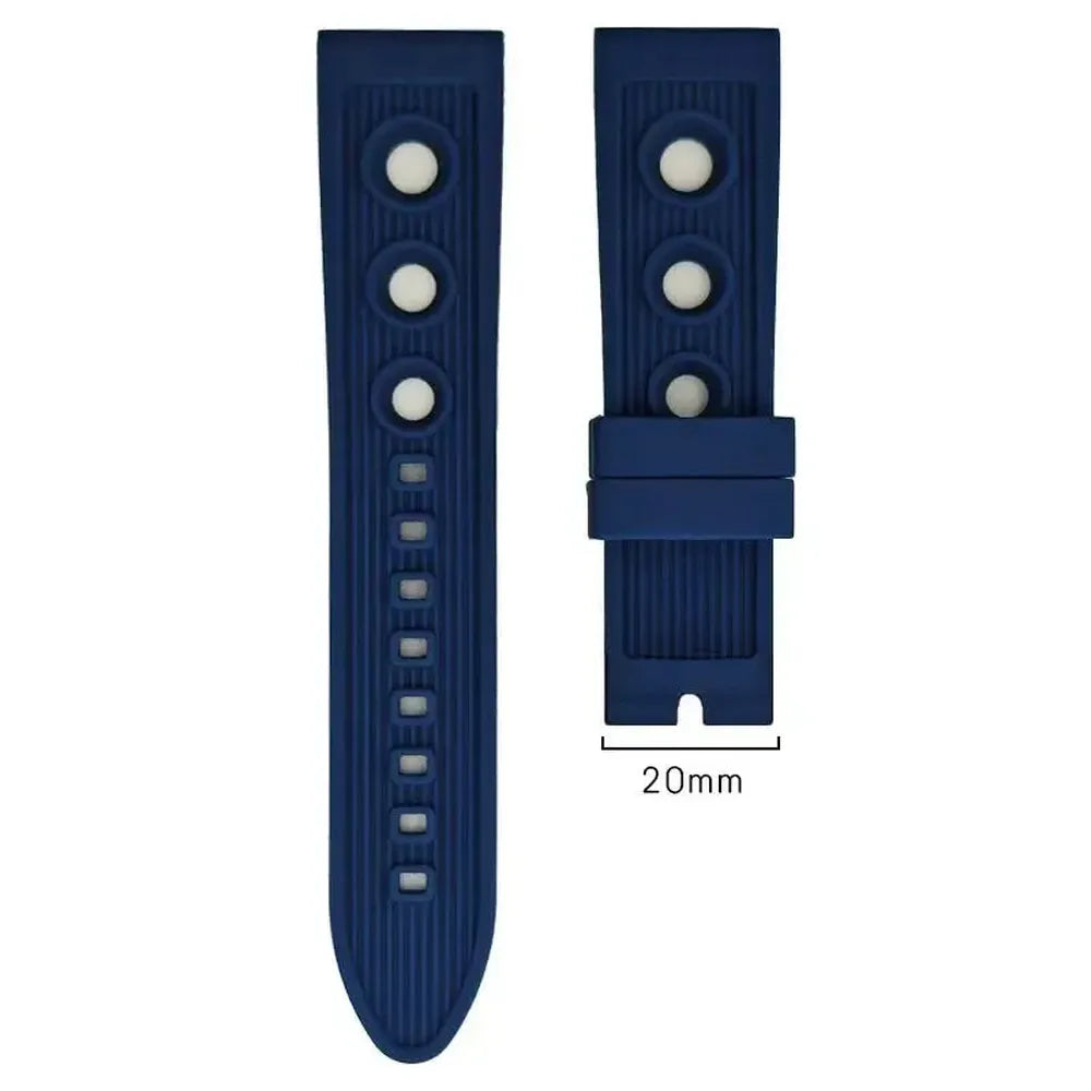 Natural Rubber Sports Watch Strap – 20mm 21mm 22mm, Stainless Steel Buckle-VivaStraps-Viva Timepiece