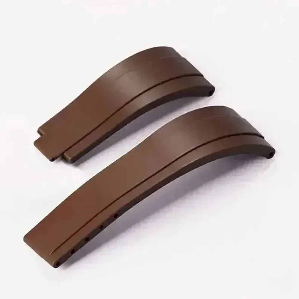 20mm Curved-End Rubber Watch Strap with Folding Clasp-VivaStraps-Viva Timepiece