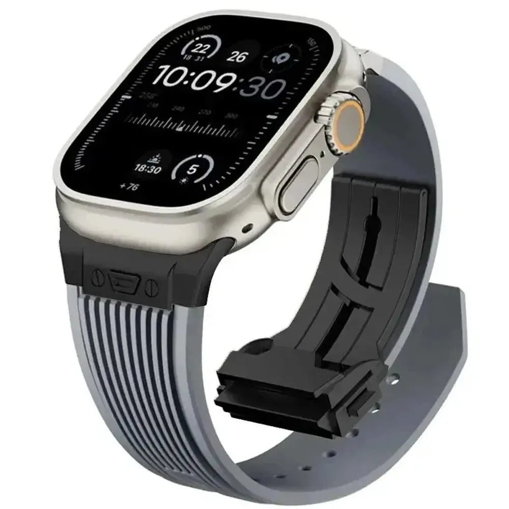 Sport Rubber Strap with Folding Pin Buckle for Apple Watch – 44mm to 49mm-Tivra-Viva Timepiece