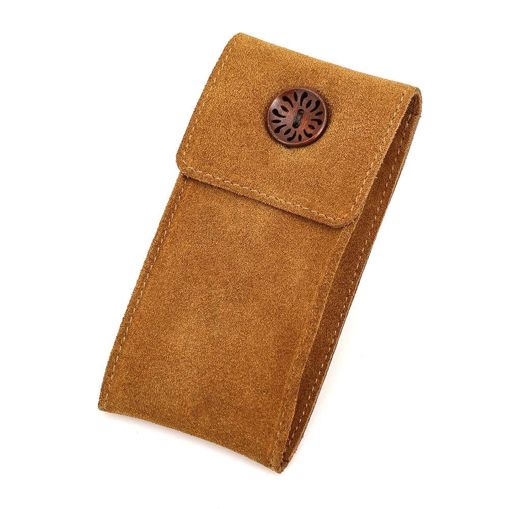Soft Cow Suede Leather Watch Travel Case Pouch with Insert – Portable Watch Storage 155mm