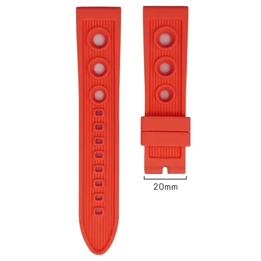 Natural Rubber Sports Watch Strap – 20mm 21mm 22mm, Stainless Steel Buckle-VivaStraps-Viva Timepiece