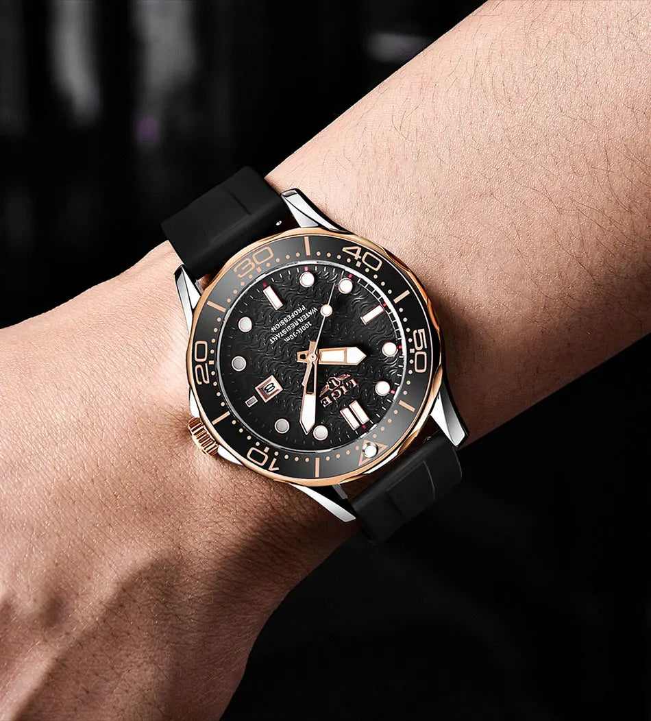 LIGE 8936 Men's Quartz Sport Watch – 3BAR Luminous Date