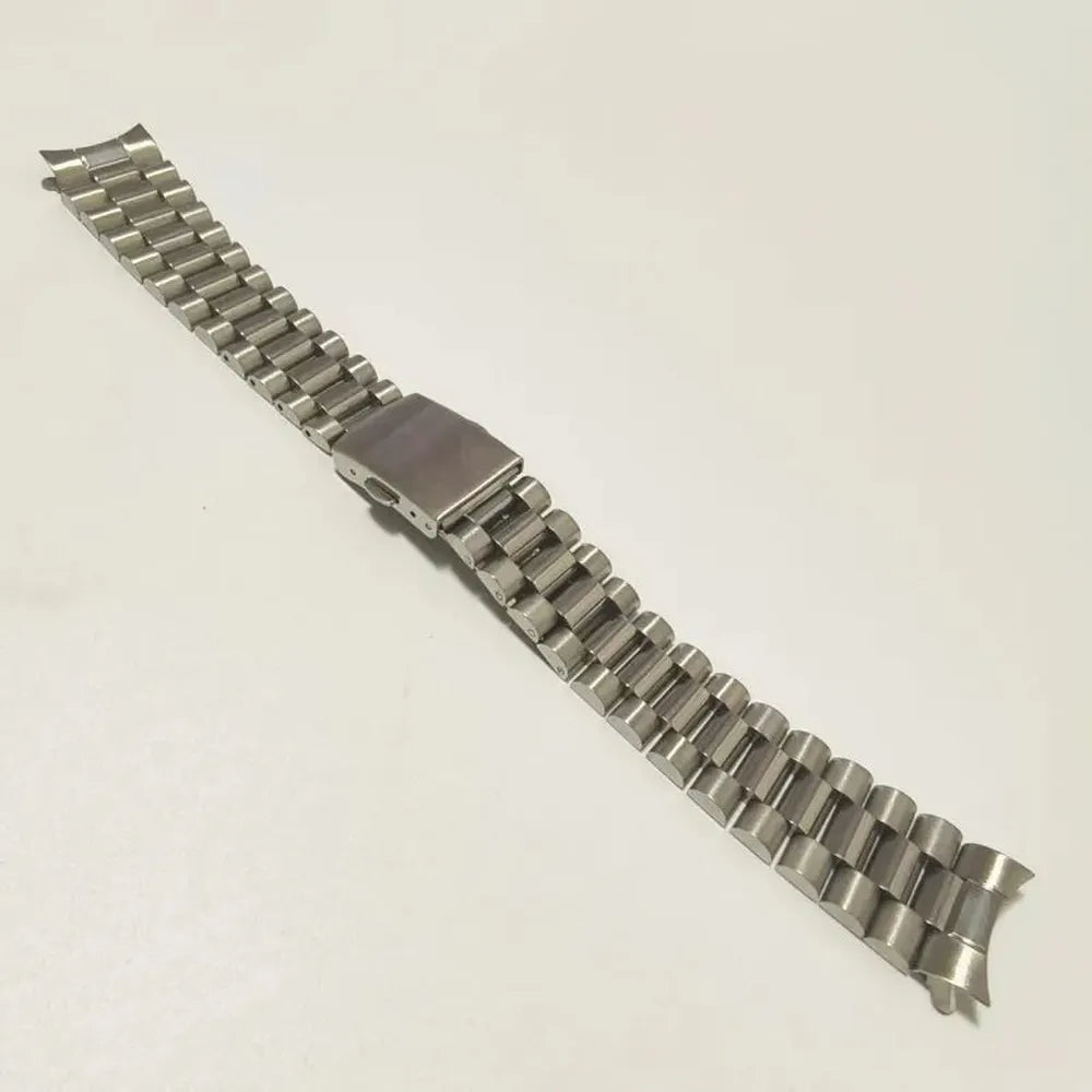 Vintage President-Style Stainless Steel Curved End Watch Strap – 18-22 mm.-ChronoCraft-Viva Timepiece